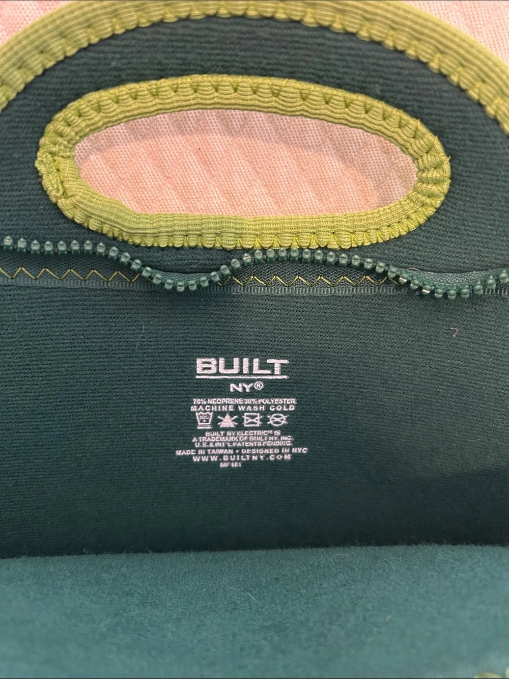 Built NY Green Neoprene Laptop Sleeve with Detachable Strap